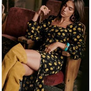 Sezane Shella Dress Yellow Flowers